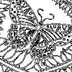 раскраска онлайн Узор с бабочками